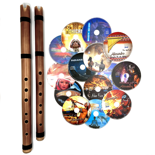 Large Quenacho Flute Pack (C & D) + All 14 CDs