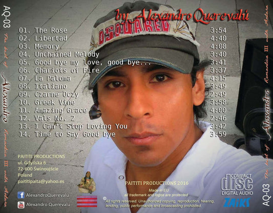 The Best of Alexandro III Romantica with Antara – CD by Alexandro Querevalú (Greatest Hits Album)